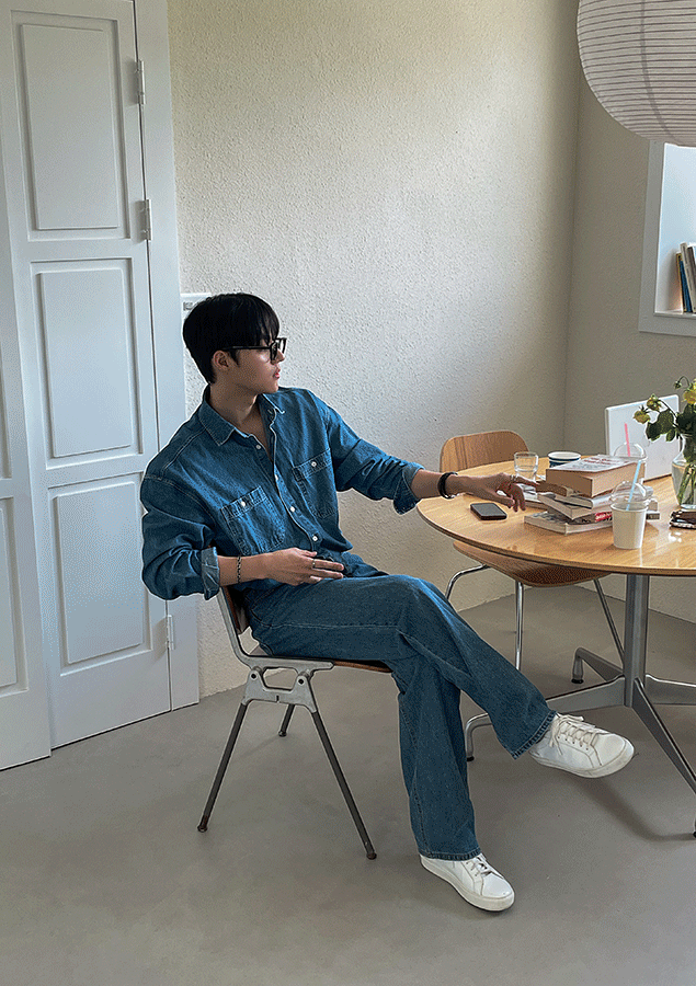 에이스 데님 오버 셔츠