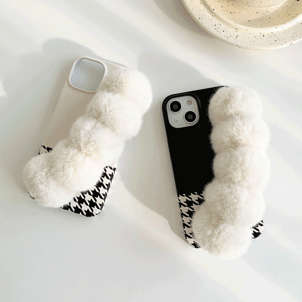 무지트위드 케이스 밍크볼 스트랩 세트 (전기종 제작) / 손이 이뻐보이는 마법♥