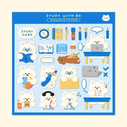 [굿노트스티커] 보랑 함께 공부하기 스티커