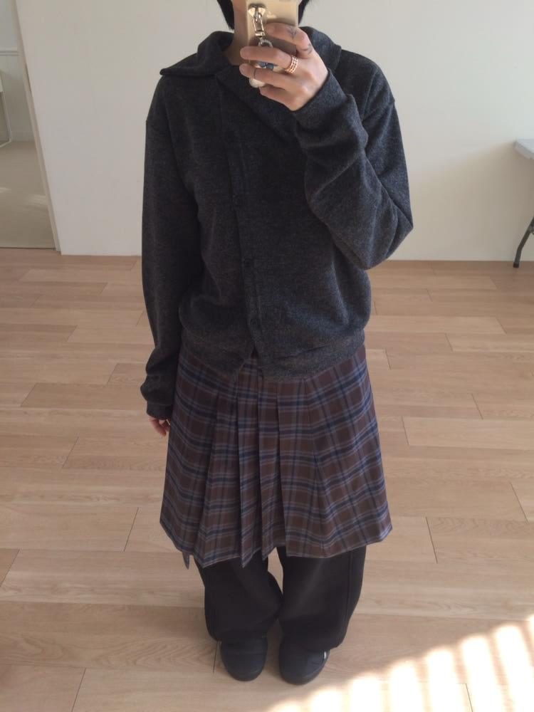 엘리 체크 랩 스커트 (2color)