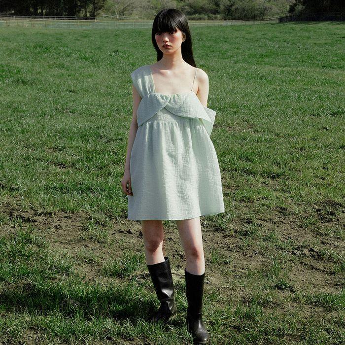 TWISTED MINI DRESS (LIGHT GREEN)