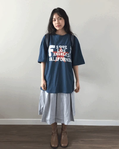 캘리 오버핏 티셔츠 (4color)