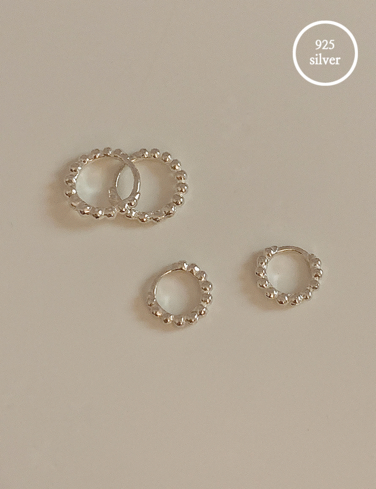 [925실버] 버블 도트 볼 원터치 링귀걸이 (한쌍발송)