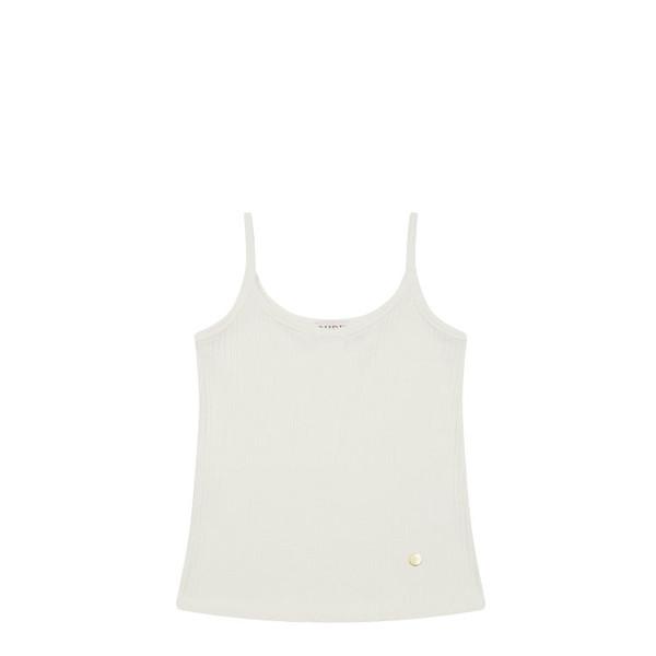 Ribbed Waffle Sleeveless Top(Ivory)