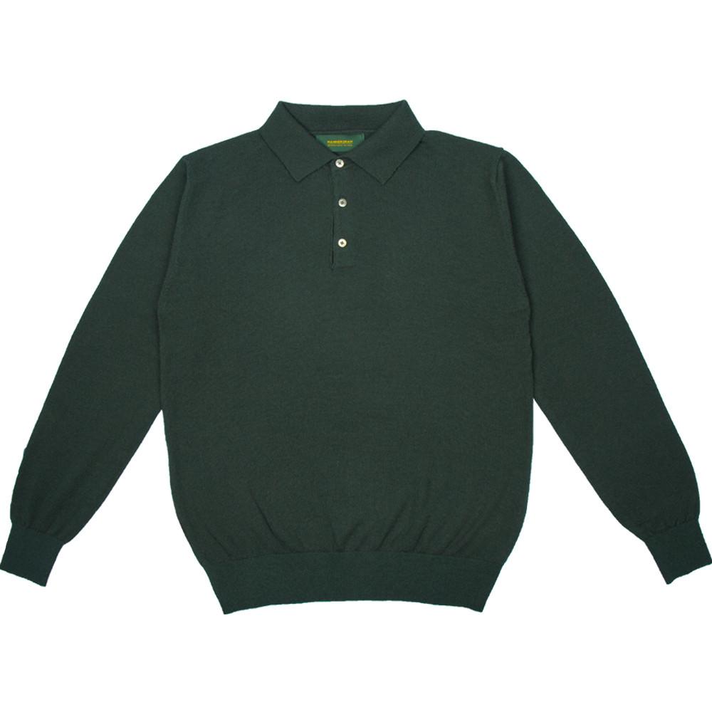 엑스트라 파인 메리노울 100 카라 니트 카키