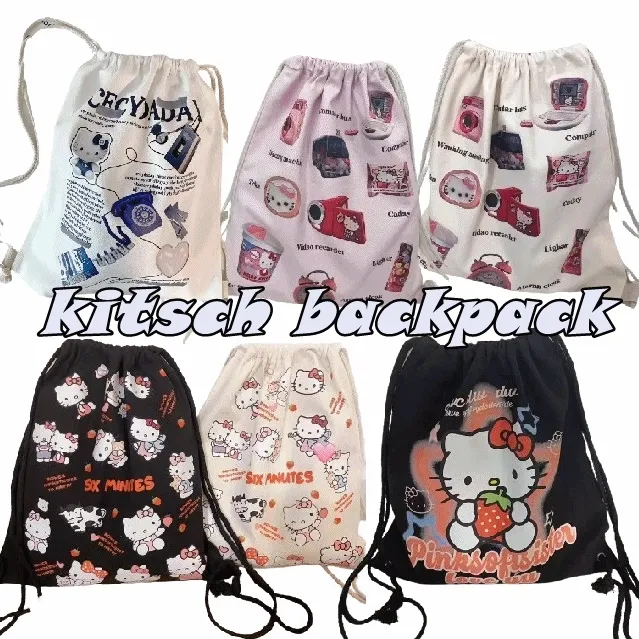🍥퀄리티보장/키치스트링백팩4TYPE🍥키치 Y2K 컨버스 스트링 짐색 백팩 가방 보부상백