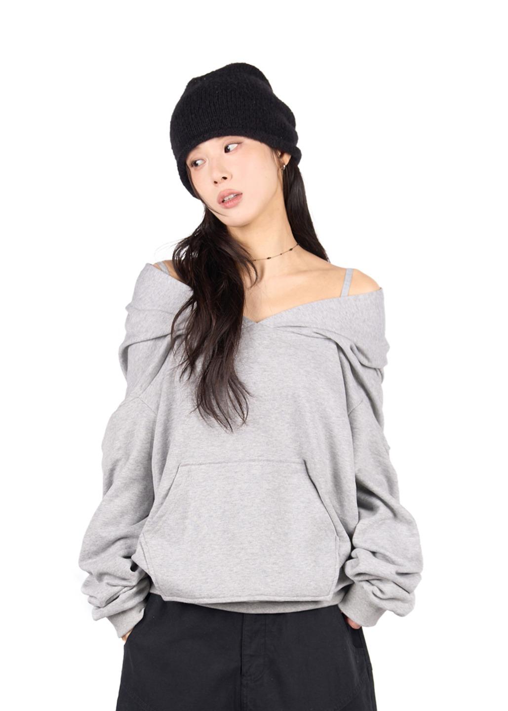 릿킴 LOW SHOULDER SWEAT HOOD