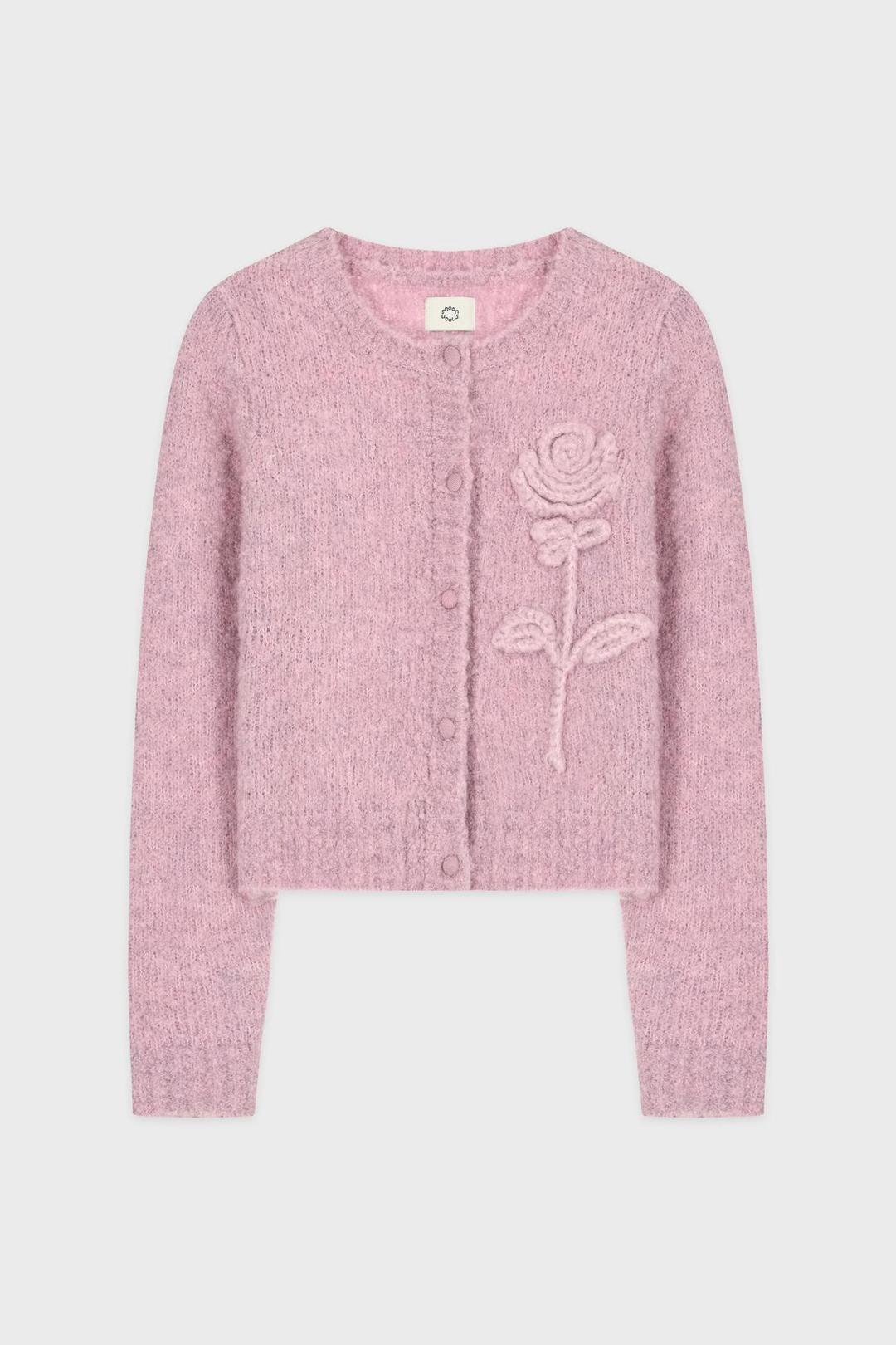 Rose Flower Cardigan (Lilac Pink)