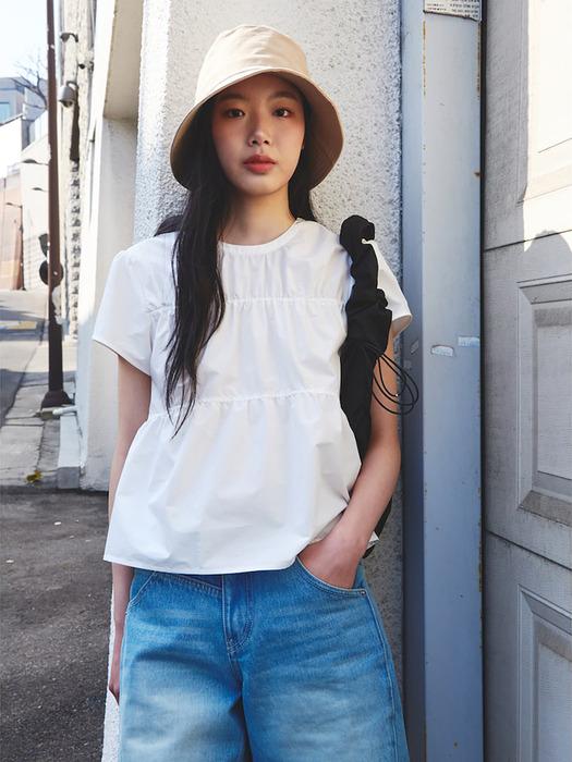 Shirring Detail Blouse  White (KE5360M110)