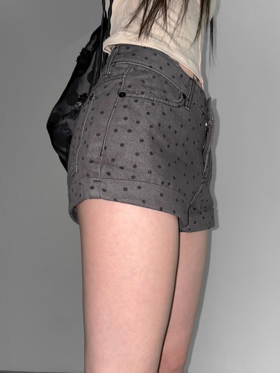 roll up denim shorts(2 color)