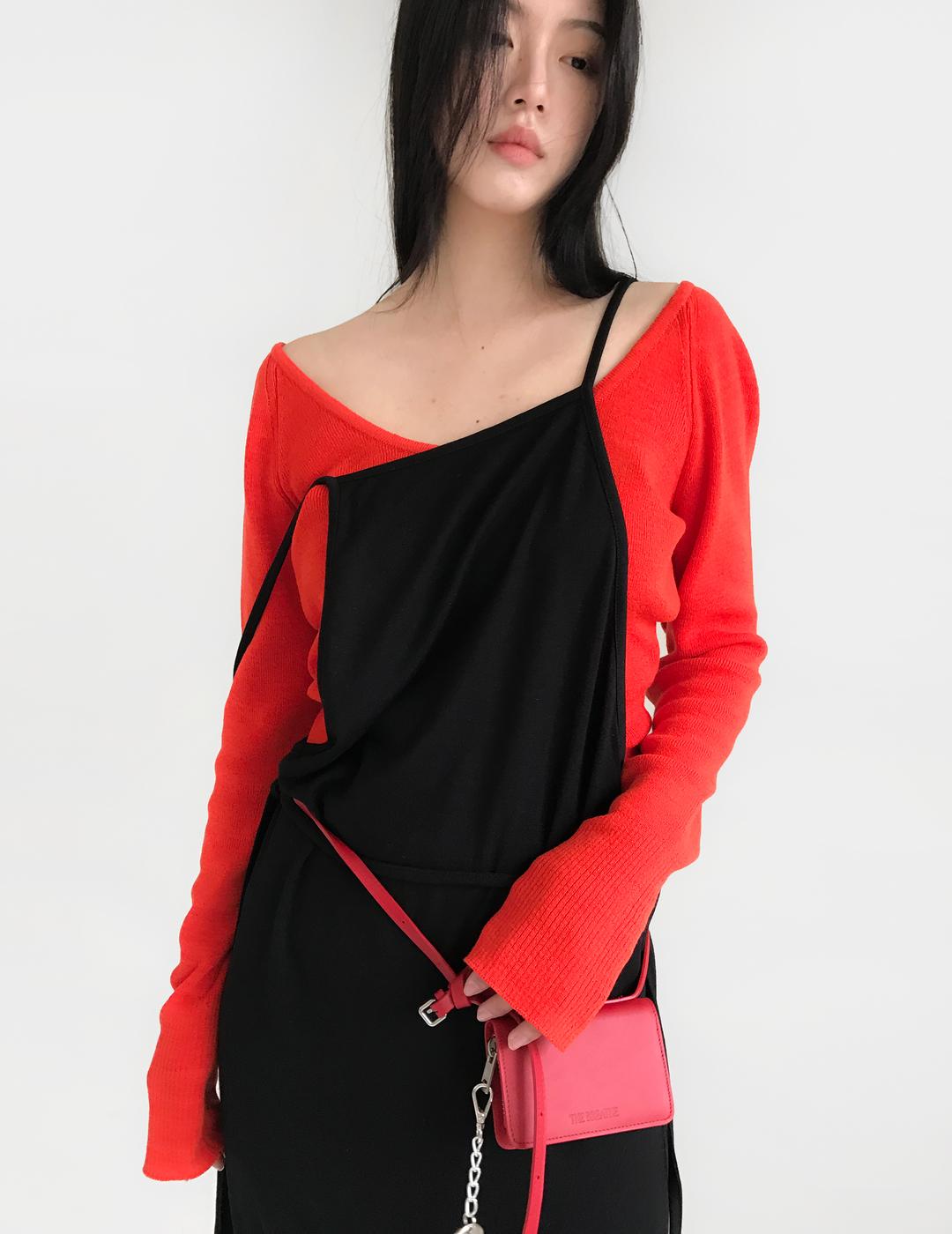 TRUE COLOR SCOOP KNIT, CHERRY RED (2C)