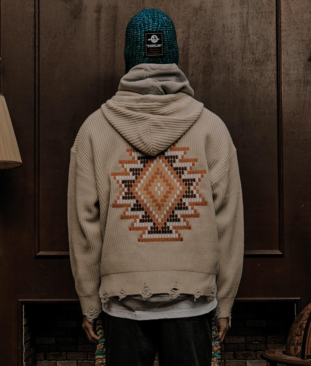 PIXEL HOOD CARDIGAN