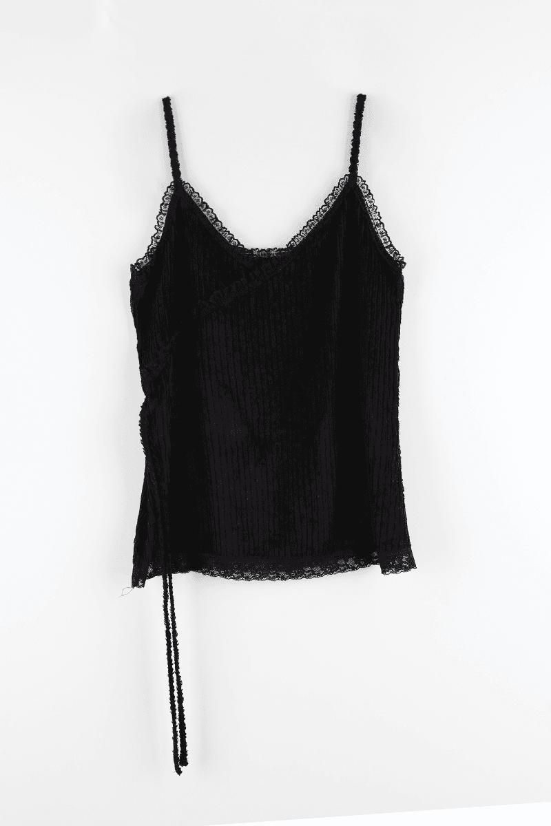 컬러인아이디 벨벳 레이스 나시