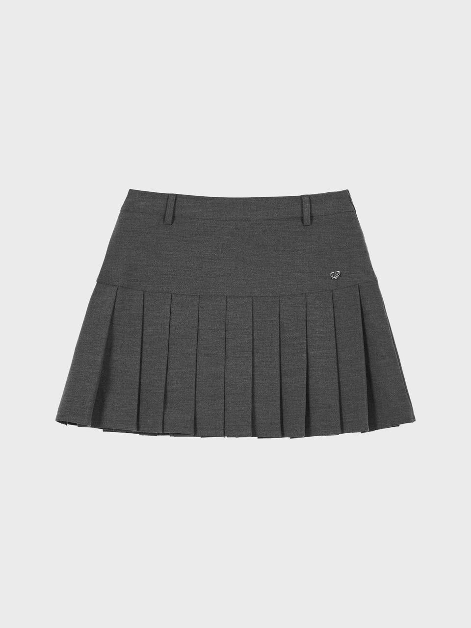 Panel Pleat Skirt (Charcoal)