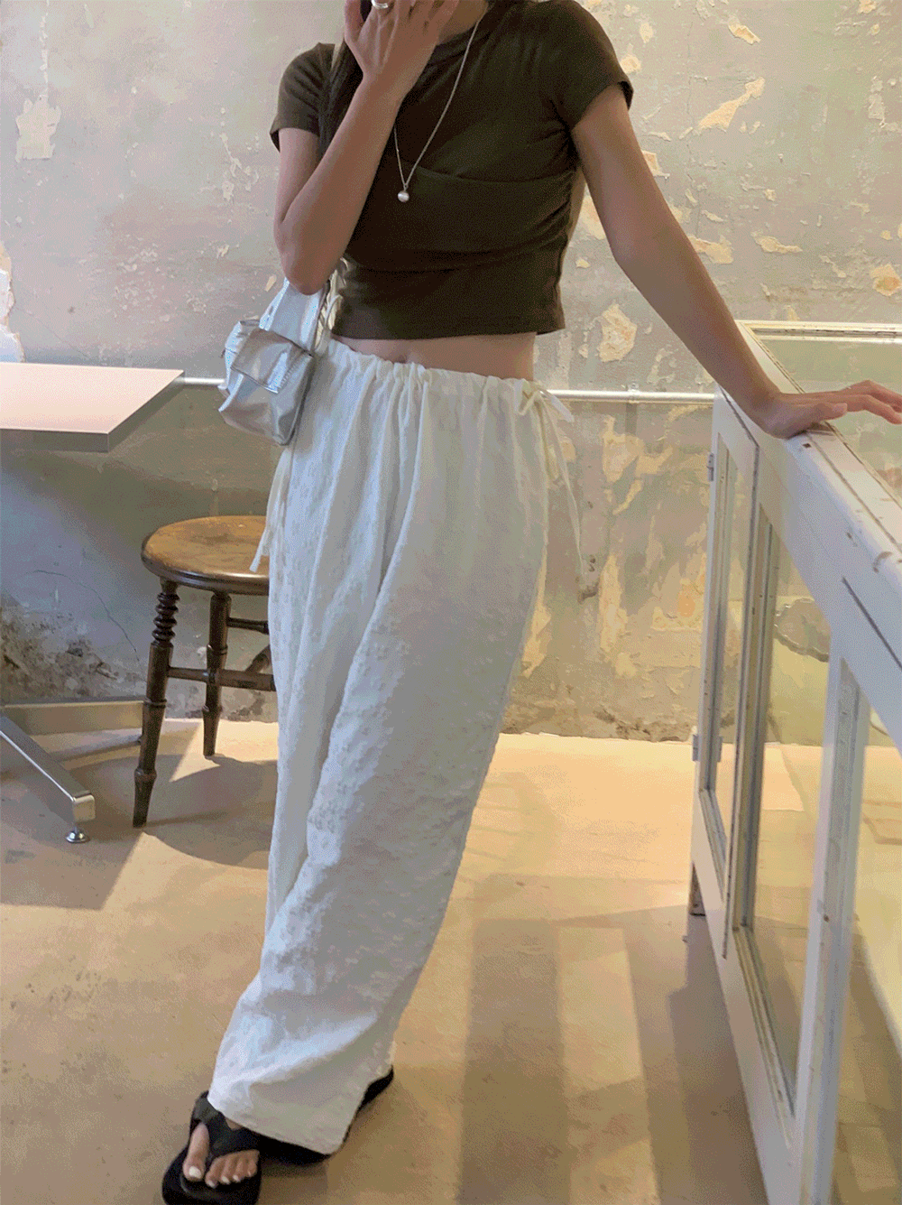 ♥모델강추♥ flower ribbon pants (3color)/(일주일 소요)