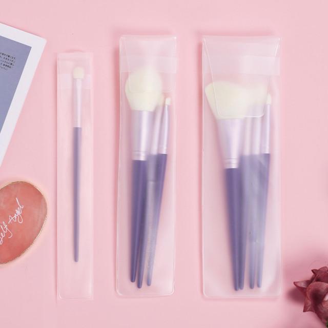 메이크업 브러쉬 케이스 붓 브러시 휴대용 보관 슬림 미니 반투명 비닐 파우치