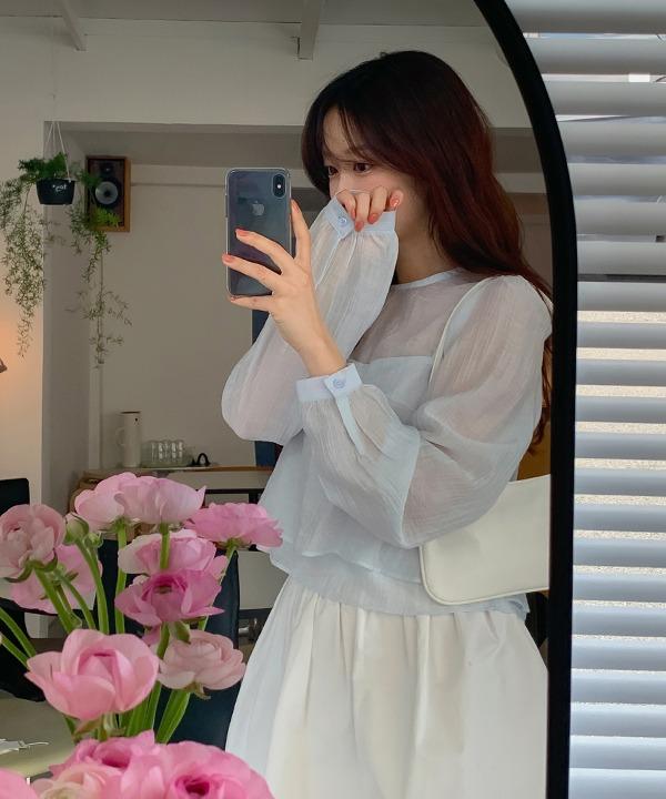 [봄신상/made] 플롯 레이어드 블라우스 - 5 Color (이너/크롭/라운드넥/하객룩/출근룩/오피스룩)