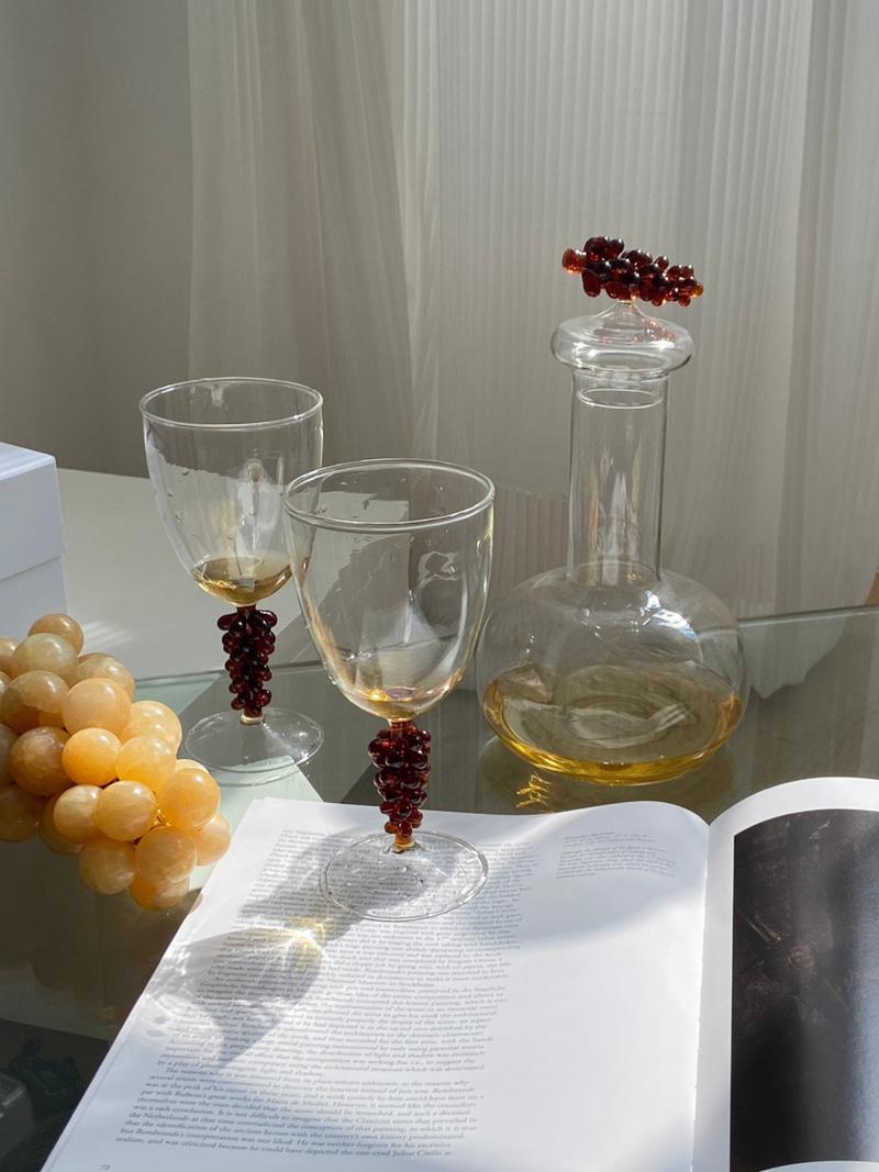 수공예 프렌치 포도 글라스 와인잔 디캔더