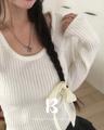 베이델리 [당일출고][MADE/여리핏]솜사탕 골지 라운드 긴팔 니트