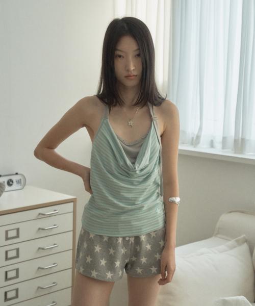 STRIPE LAYERED HALTERNECK / MINT