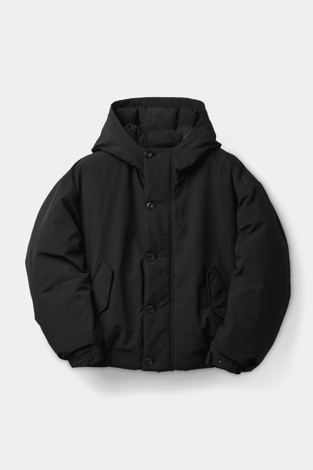 버튼 덕 다운 플라이트 봄버 (블랙)