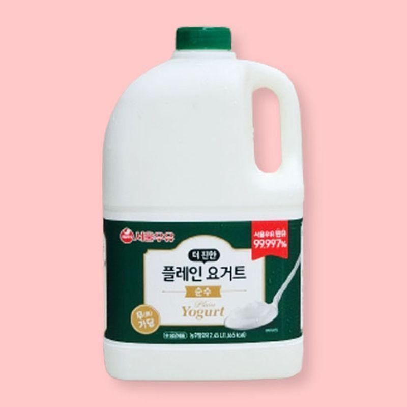 서울우유 플레인 요거트 대용량 더진한순수무가당2.45L 샐러드토핑 그릭요거트 바크