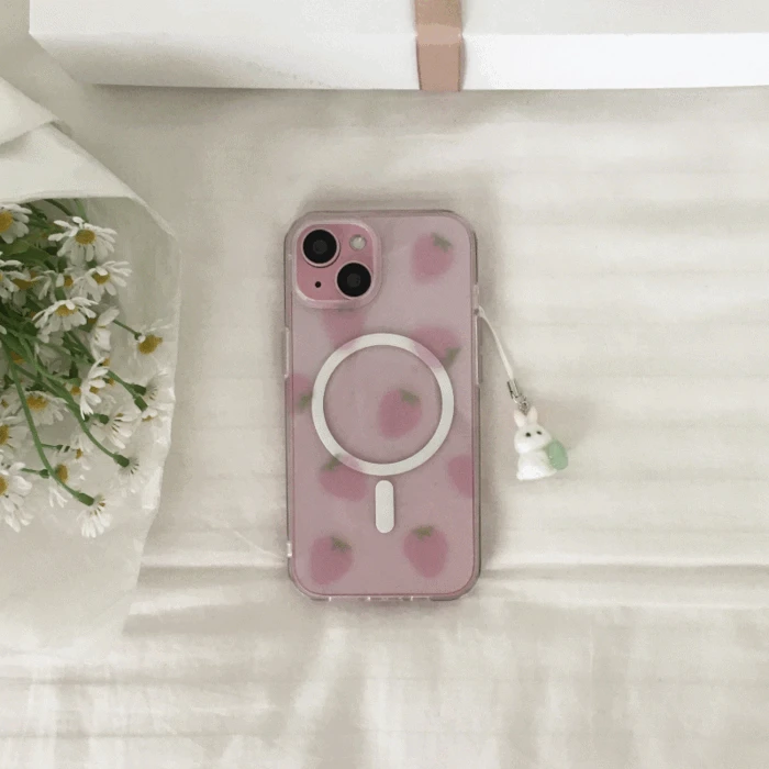 클라우드 딸기 패턴 [맥세이프 젤하드 케이스] 아이폰 갤럭시