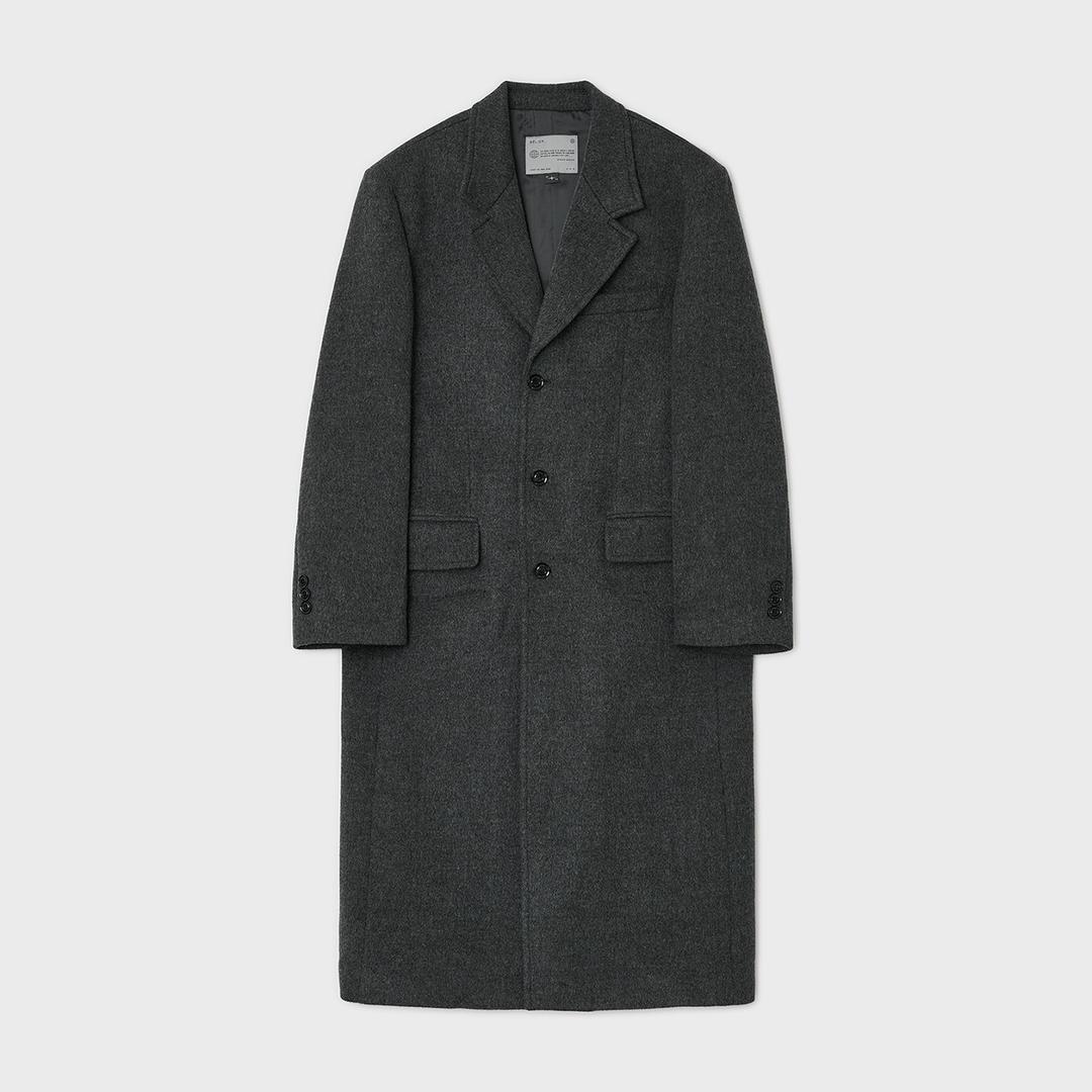 버티컬 싱글 코트 - 멜란지 그레이