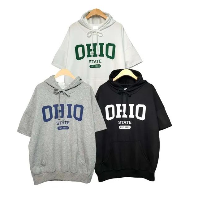 [3컬러] 스테이트반팔후드티 영문후드티 여름후드티 후드반팔티 반팔후드티셔츠 여성후드티 여자후드티 여성반팔후드티 여성반팔티 중고등학생 학생반팔후드티 학생후드티 여자반팔후드티 캐주얼