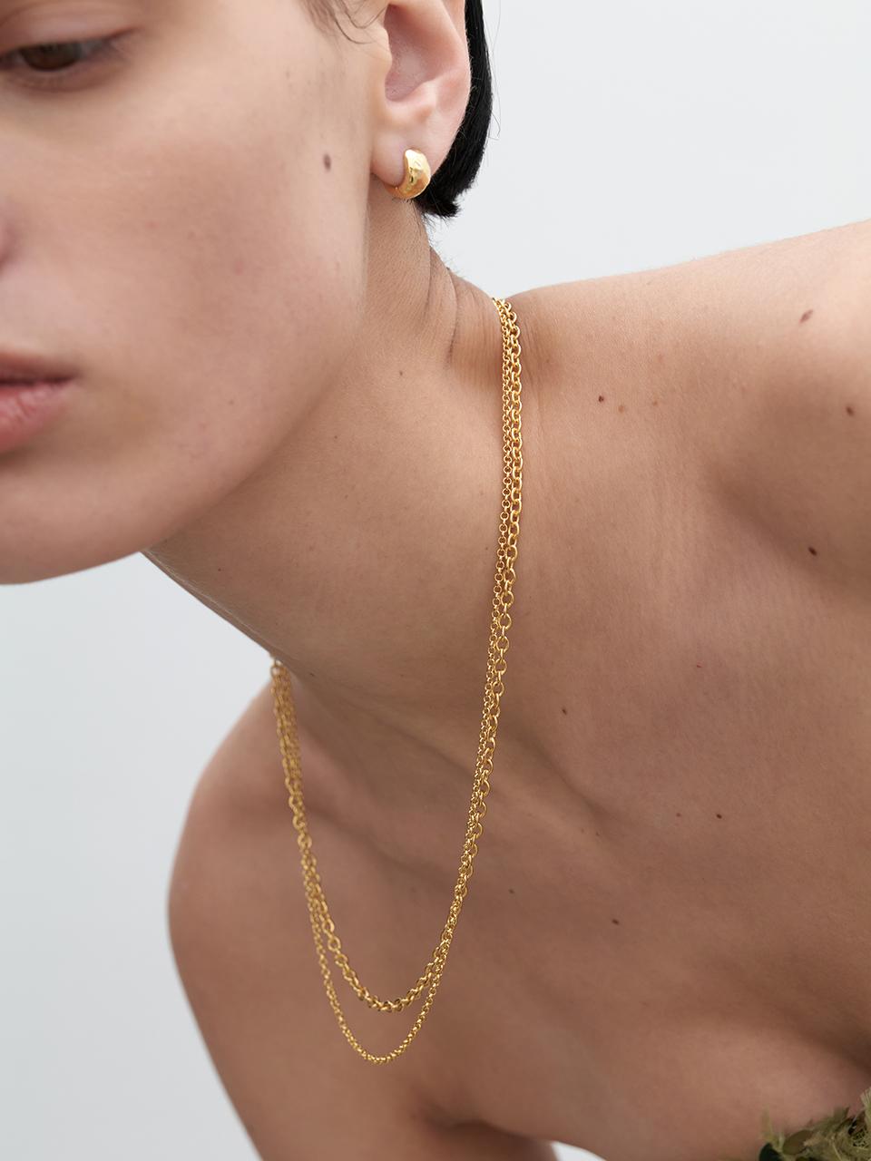two line necklace - gold
