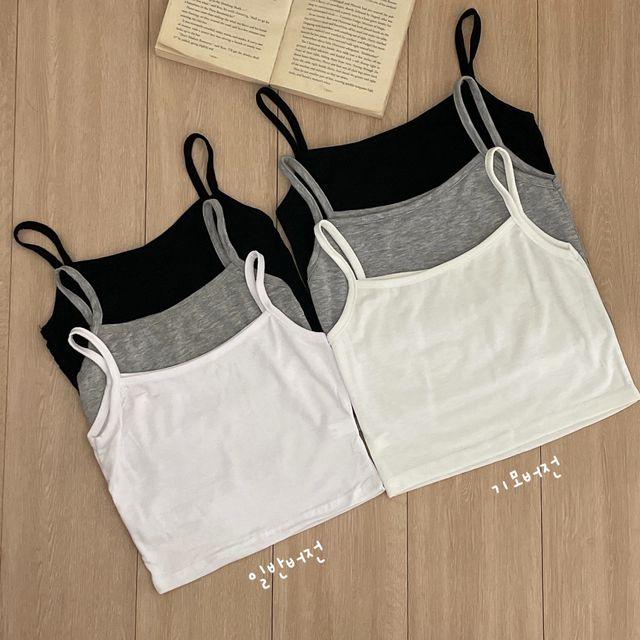 [1만장돌파! 당일출고] 쫀쫀 크롭 끈나시 ; 3col