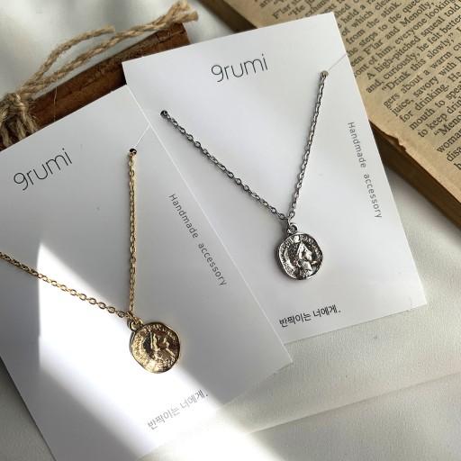 무배8900👑빈티지 구겨진 엘리자베스 코인 목걸이