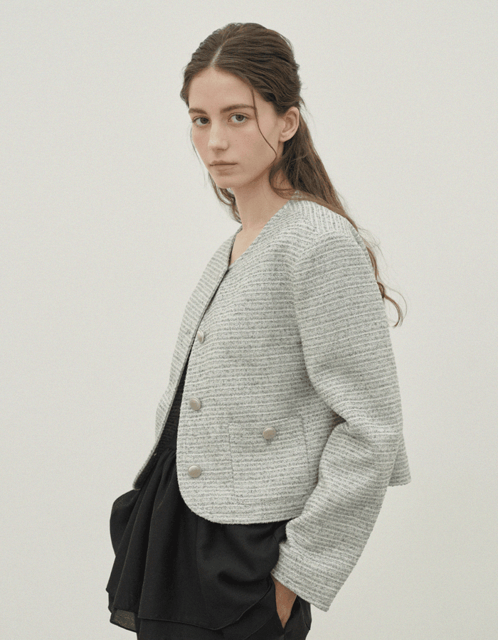 [made] Hazel tweed jacket_gray