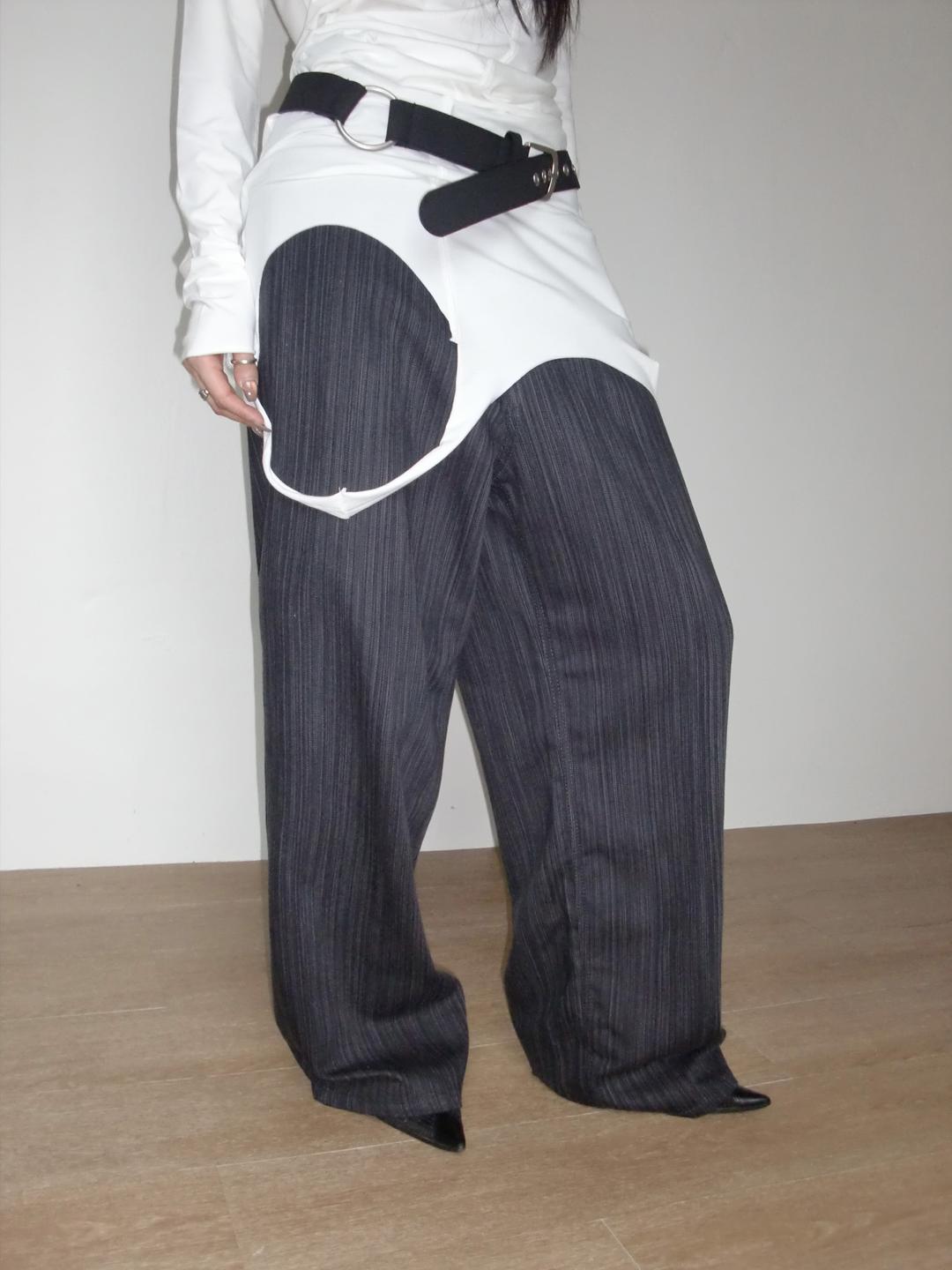 MAXI STRIPED PANTS_BLACK