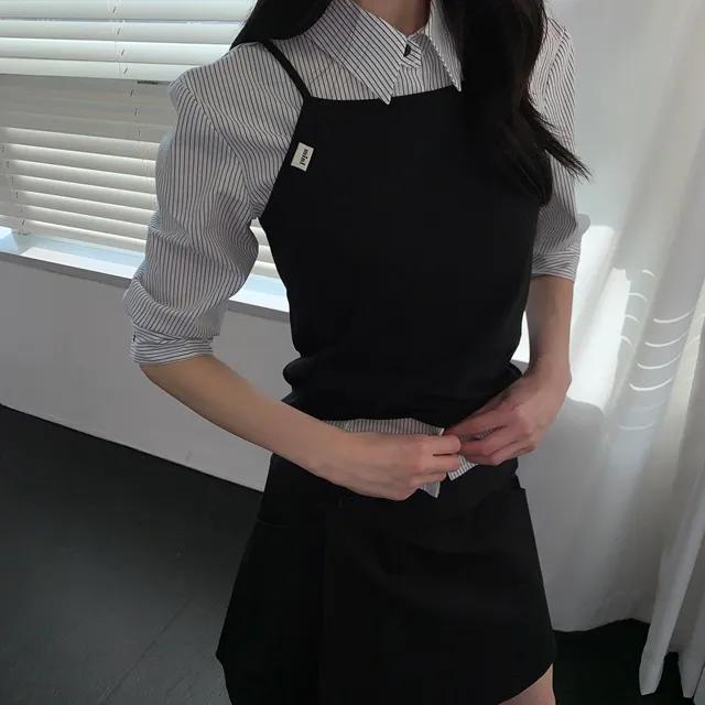 25SS신상 컬러 추가❤️ [MD추천/슬림핏/프레피] 스트라이프 슬림핏 세미 크롭 셔츠