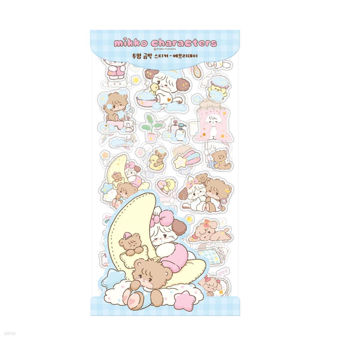 미코캐릭터즈 투명 금박 스티커 에브리데이 - 예스24
