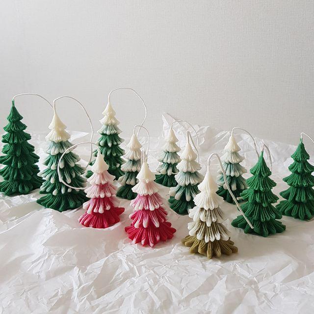 [무료선물포장] 크리스마스 트리캔들 (2size, 10colors)