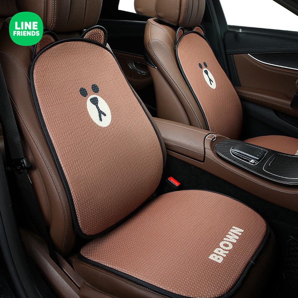 라인프렌즈 자동차 시트커버 전차종공용 사계절 매쉬 통풍 자동차 운전석 뒷좌석 카시트교체
