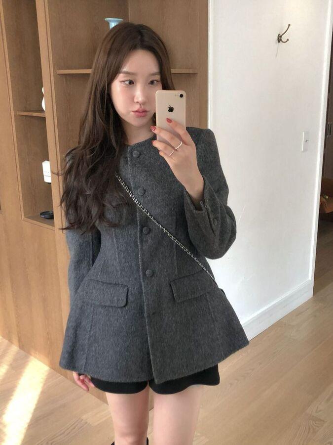 [wool 100/주문폭주/2주이상] 오브제 라인 핸드메이트 하프 코트 2color