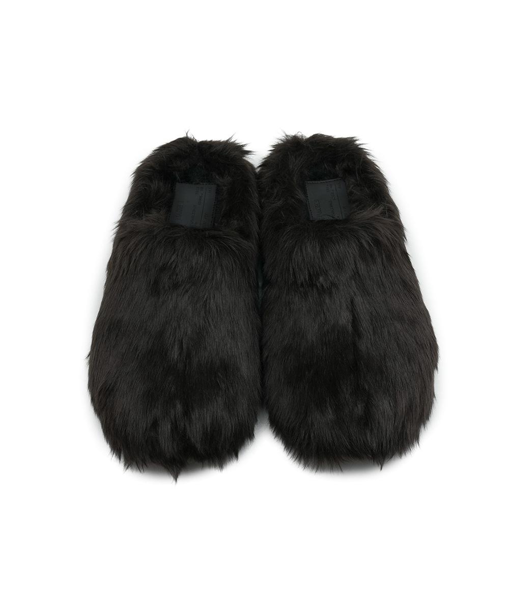 [X NACHE] FAUX FUR CLOG DARK BROWN