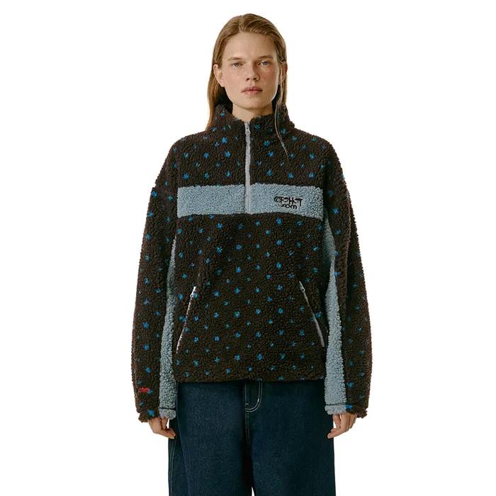 Goof-Off Fleece Half Zip Pullover Brown