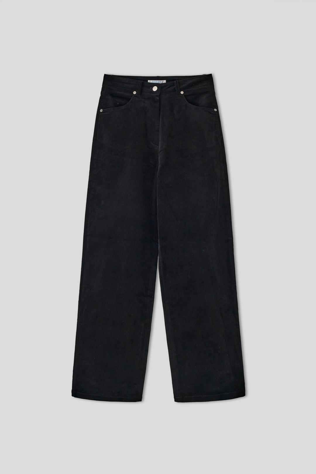 (1st re-stock) T/T Corduroy straight wide pants (black)