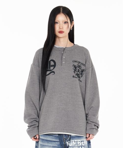 Shape Henley Neck Long Sleeve Gray