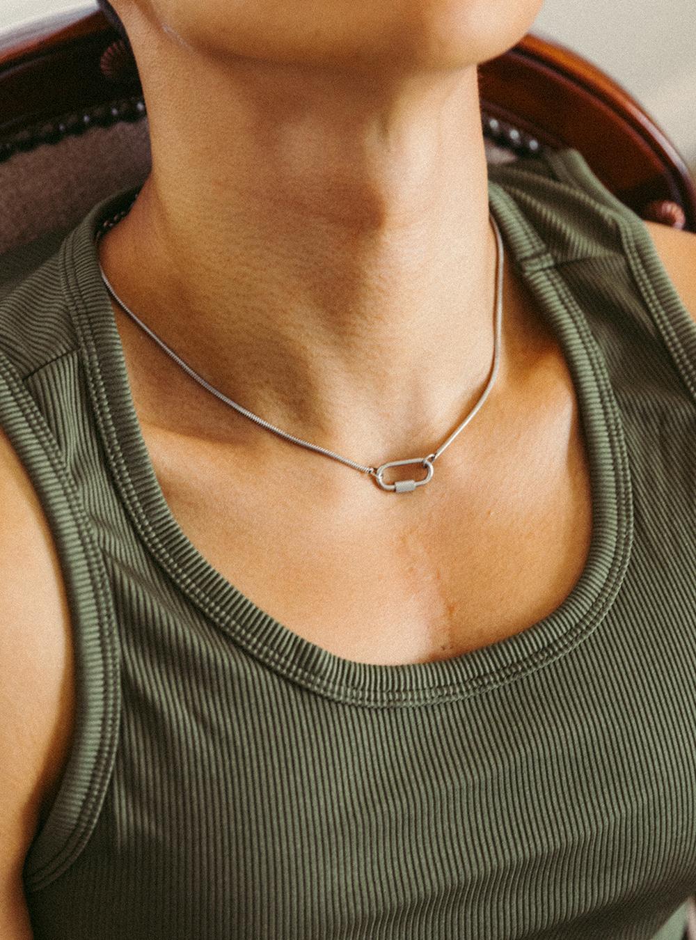 Chrome Bite necklace (Surgical Steel)