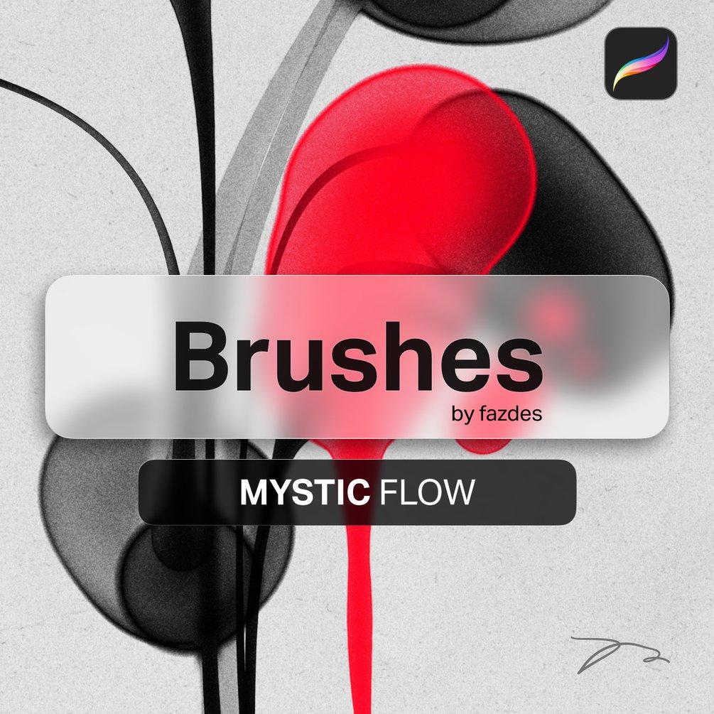 𝐌𝐲𝐬𝐭𝐢𝐜 𝐅𝐥𝐨𝐰・12 Unique Lettering/Painting Procreate Brushes by 𝙛𝙖𝙯𝙙𝙚𝙨