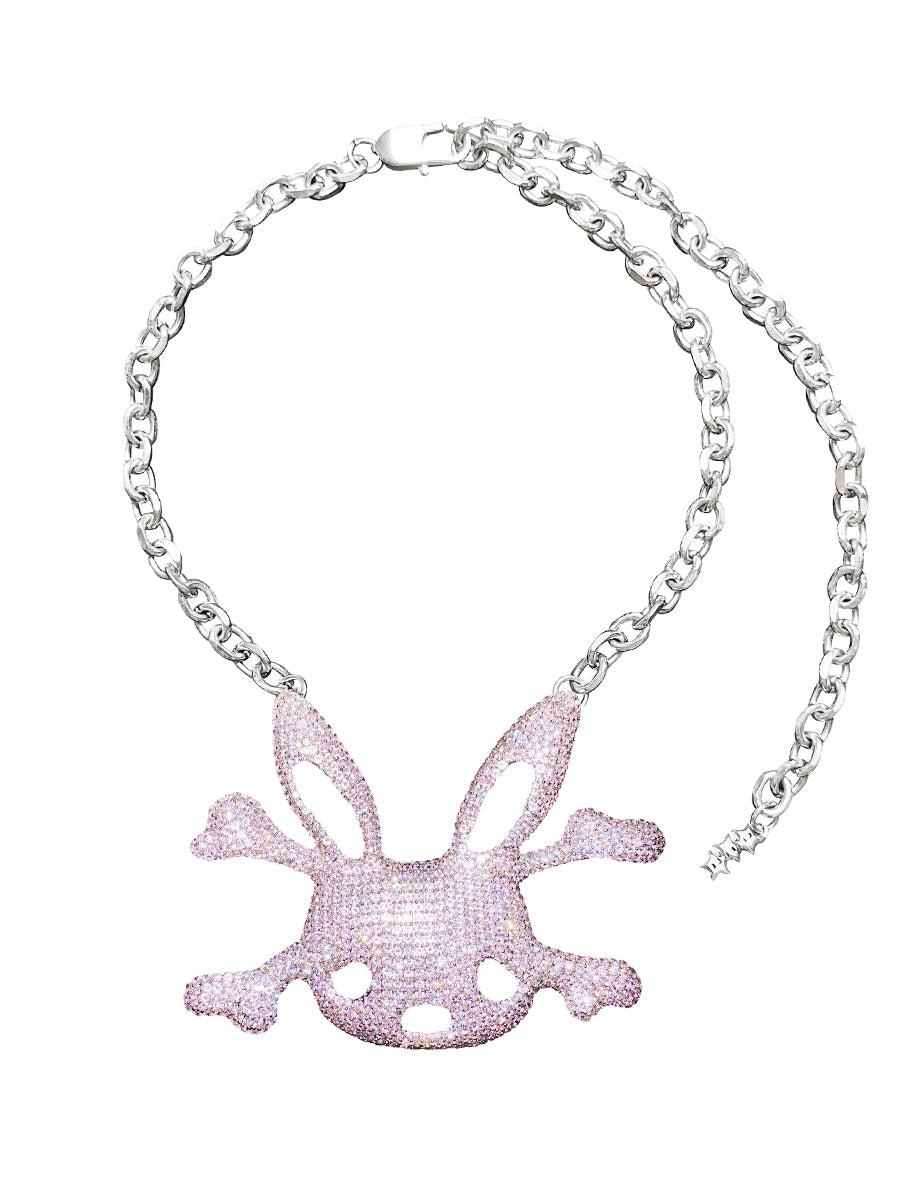 SPARKLE RABBIT NECKLACE - PINK