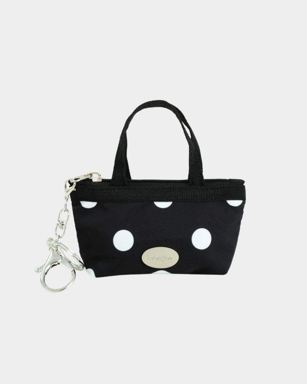 Dotty rain keyring pouch - black