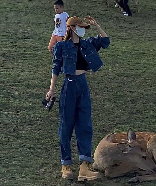 S당일출고 [투피스set] 러쉬 생지 청자켓 핀턱 벨트 데님 슬랙스 청바지 세트