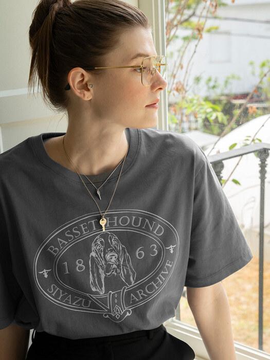 SITP5064 Basset Hound T-shirt_Charcoal