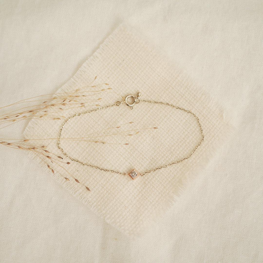 rhombus 0.1ct cognac diamond bracelet